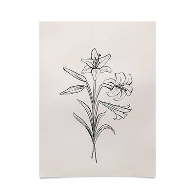 Anis Illustration Lilies Unframed Wall Poster Print Black - Threshold™ | Target