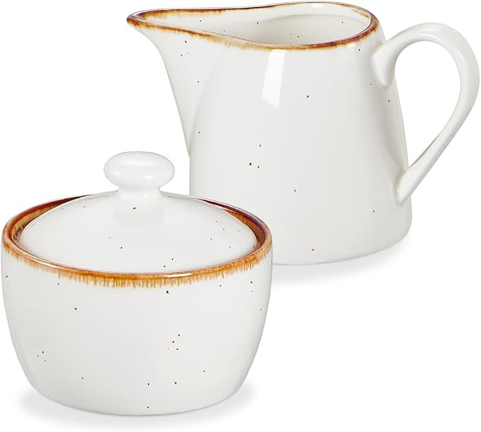 ONEMORE Cream Pitcher and Sugar Bowl Set - 10 oz Ceramic Cream Jug with Handle for Milk, Jam, Sau... | Amazon (US)