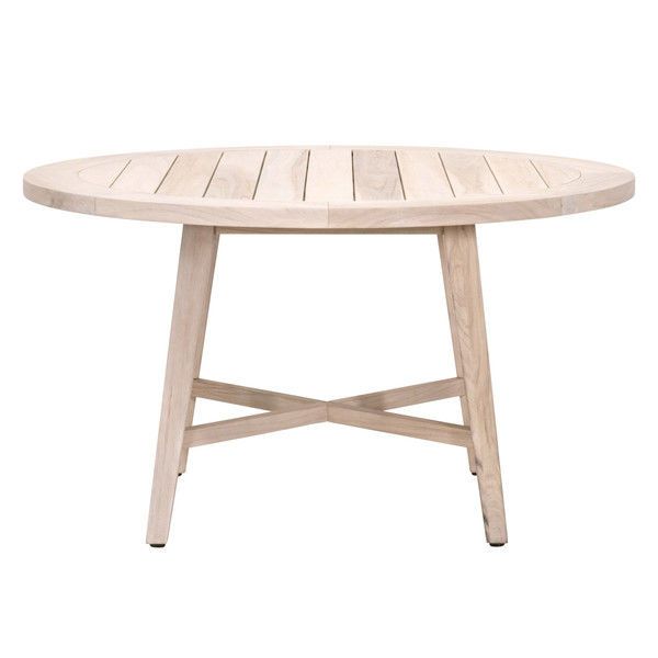 Carmel 54" Round Gray Teak Outdoor Dining Table | Scout & Nimble