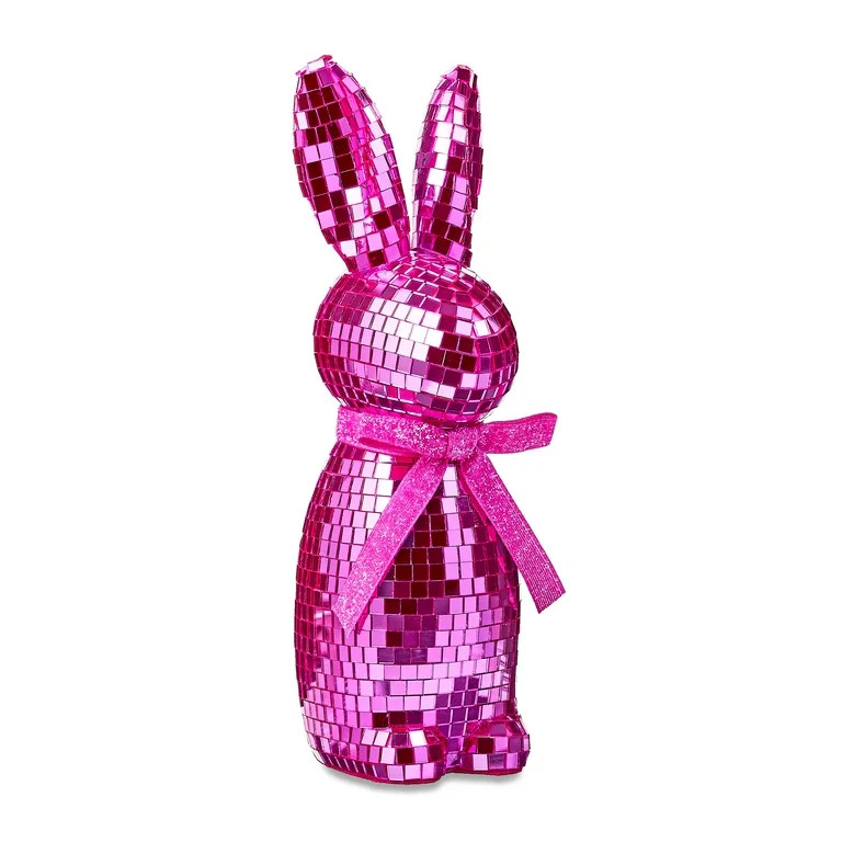 Easter Pink Disco Bunny Tabletop Decor, 8.5 in, by Way To Celebrate | Walmart (US)