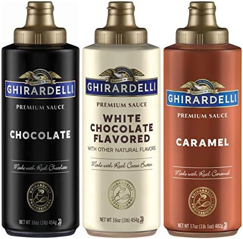 Ghirardelli Squeeze Bottles - Caramel, Chocolate & White Chocolate - Set of 3 | Amazon (US)