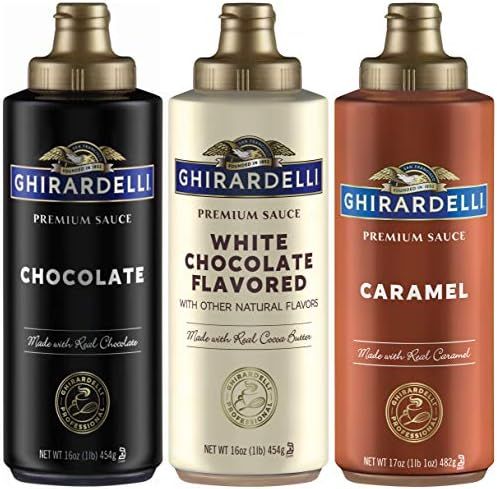 Ghirardelli Squeeze Bottles - Caramel, Chocolate & White Chocolate - Set of 3 | Amazon (US)