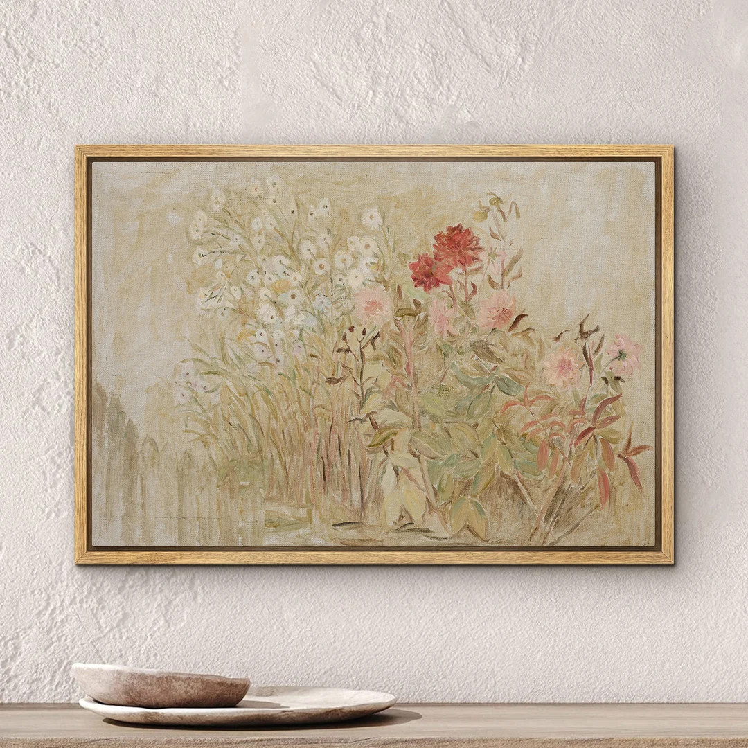 Dustinway Framed Canvas Print Wall Art Antique Wildflower Floral Botanical Print Vintage Art Mode... | Etsy (US)