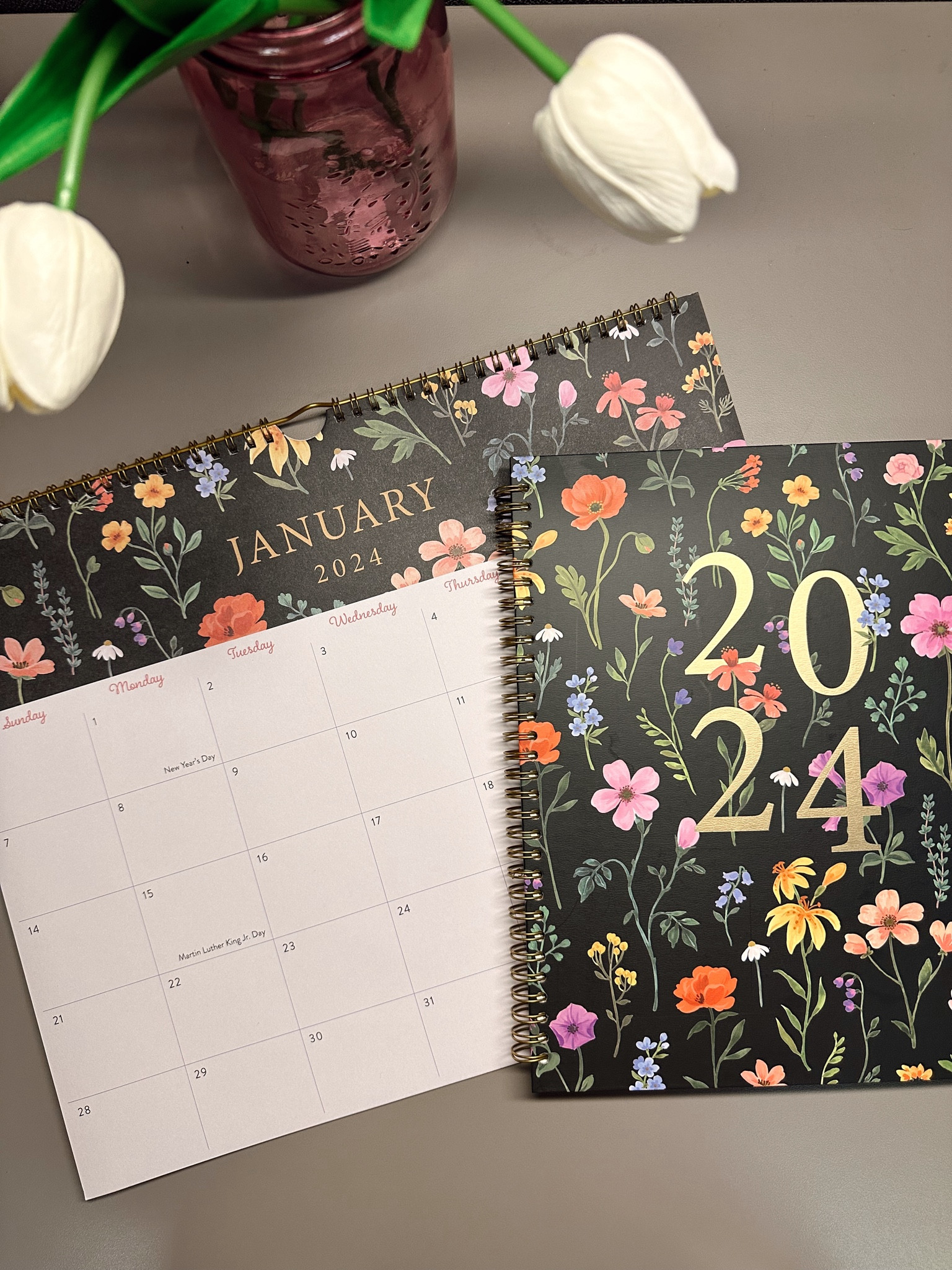 Organizing and keeping myself on track in 2024 + A planner and matching desk calendar + desk organization + home organization + office decor + desk inspo 

#LTKMostLoved #LTKhome #LTKsalealert