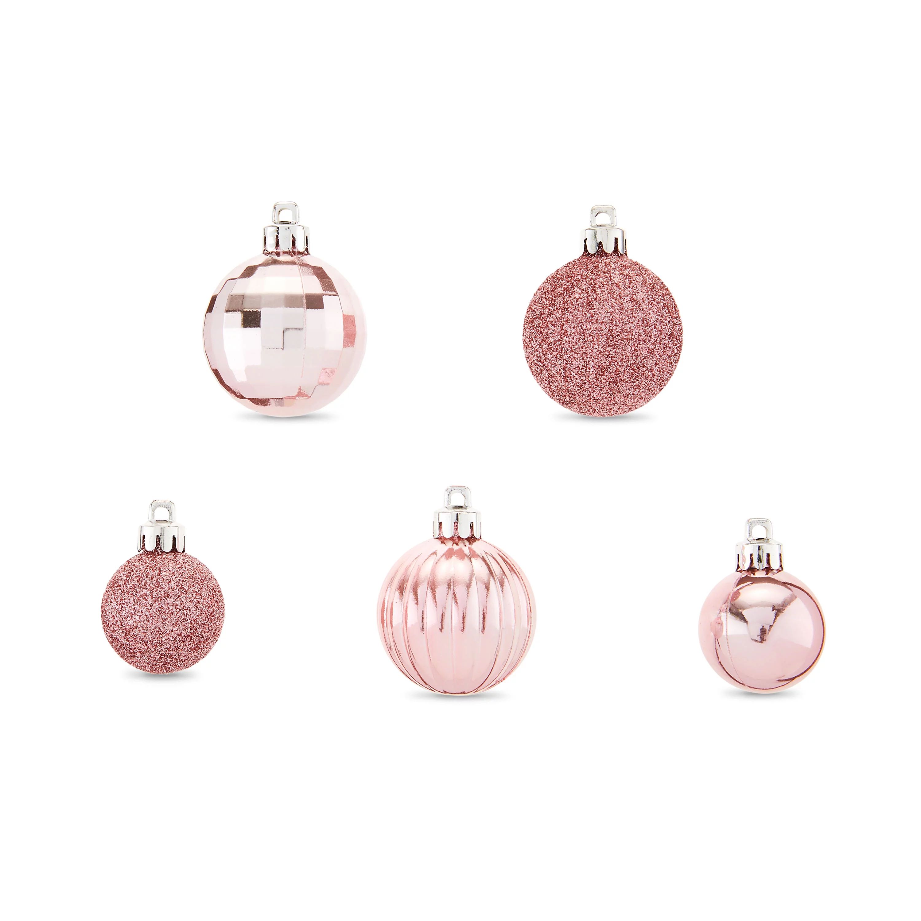 Mini Blush Shatterproof Christmas Ornaments, 20 Count, by Holiday Time | Walmart (US)