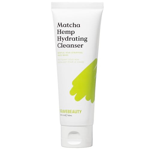 KraveBeauty Matcha Hemp Hydrating Cleanser for Dry or Sensitive Skin, Gentle, Non-Stripping Face Wash with Matcha, Hemp Seed Oil & Glycerin, Fragrance Free, 120ml | Amazon (US)