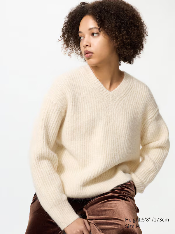 Fluffy V-Neck Sweater | UNIQLO (US)