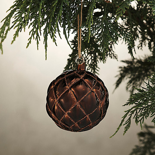 Diamond Textured Glass Globe Ornament | Terrain