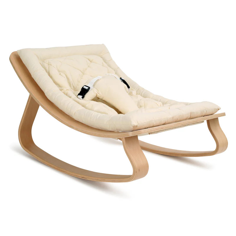 Charlie Crane LEVO Baby Rocker - Beech with Organic White | Project Nursery