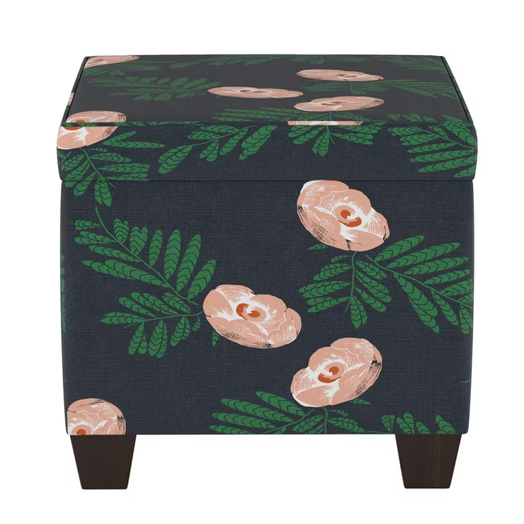 Pattern Fairland Square Storage Ottoman Indigo Floral - Threshold™ | Target