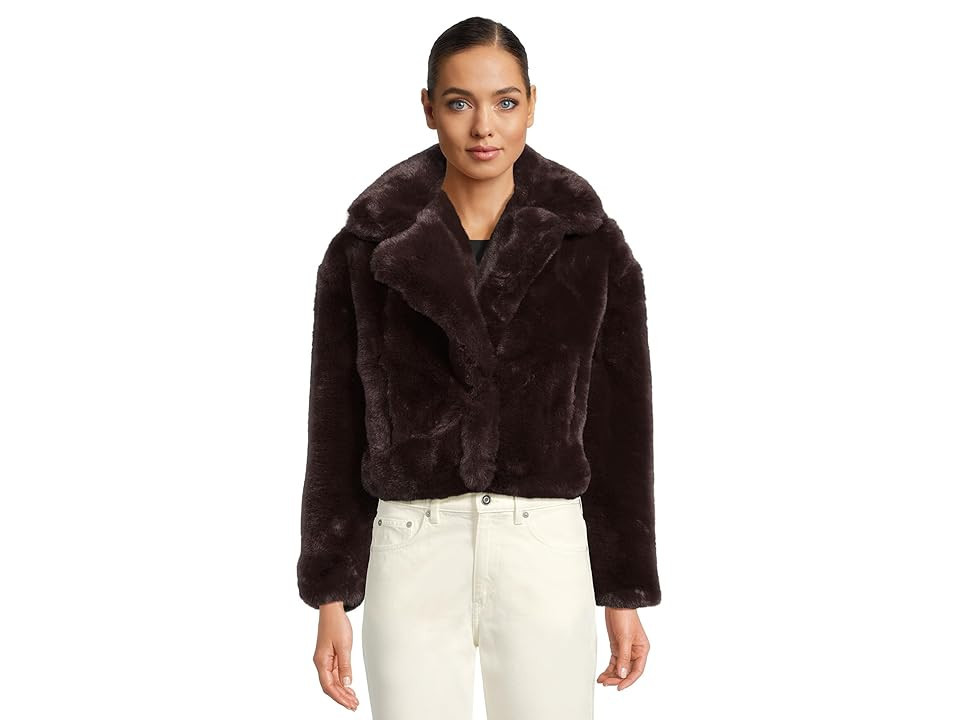 Blank NYC Brown Faux Fur Jacket Women's Coat Brown : XS, Faux Fur/Polyester | Zappos
