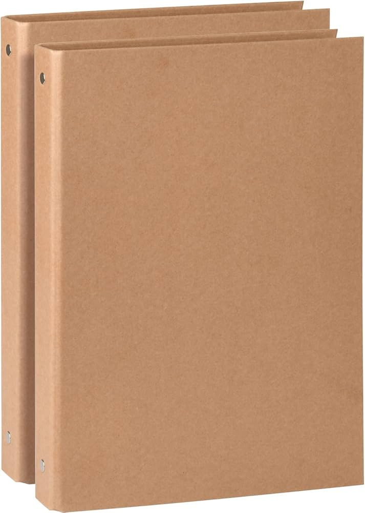 A4 Kraft Binder 3-Holds Round Ring Binder 2 Pack, Durable Binding Hard Cover Protector for Journa... | Amazon (US)