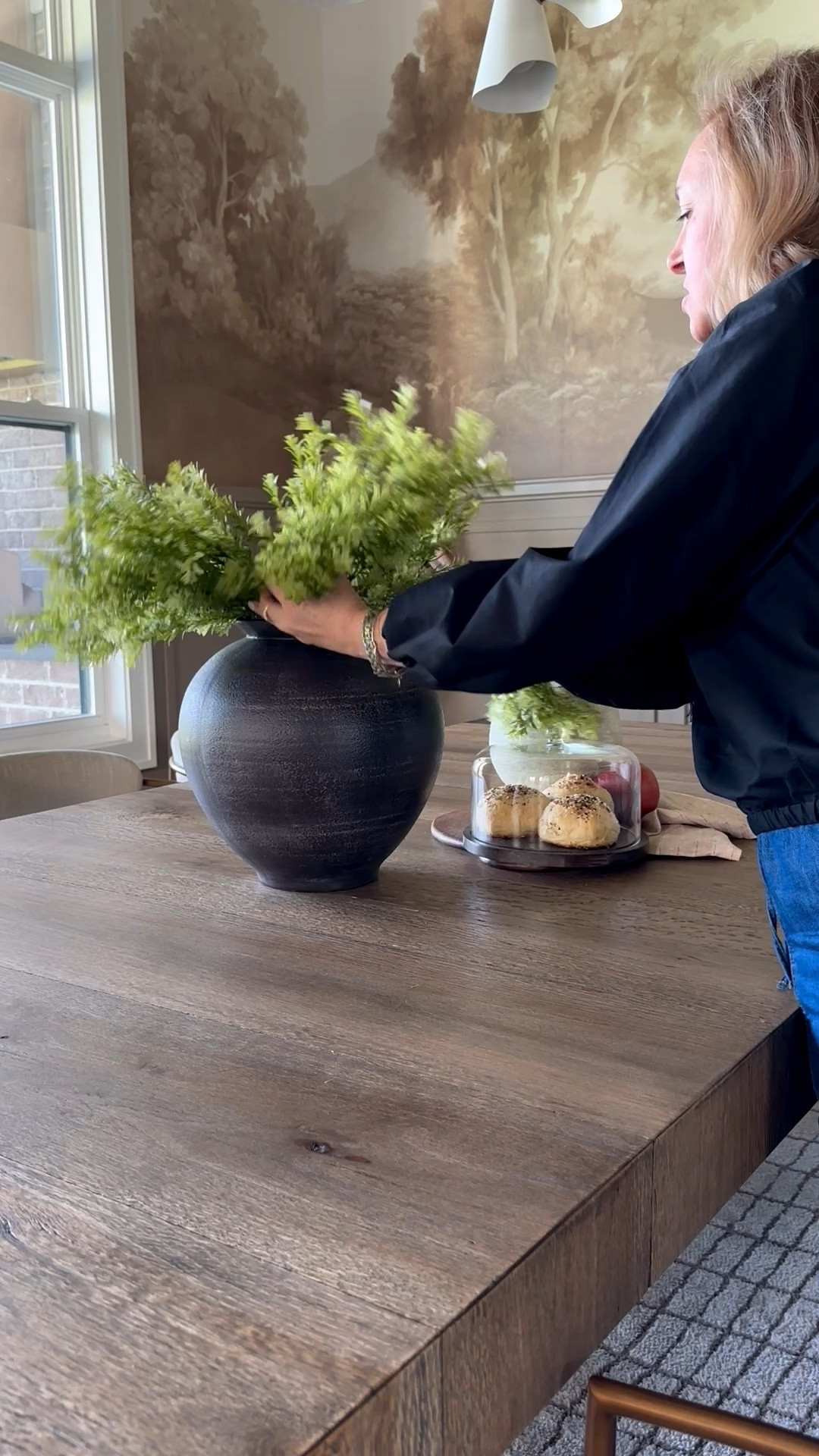 This vase is larger than it looks here! Perfect for a table or shelf. I used 9 of the faux boxwood stems. 
@Target 
@arhaus

#LTKdayinmylife #LTKHome #LTKmomlife