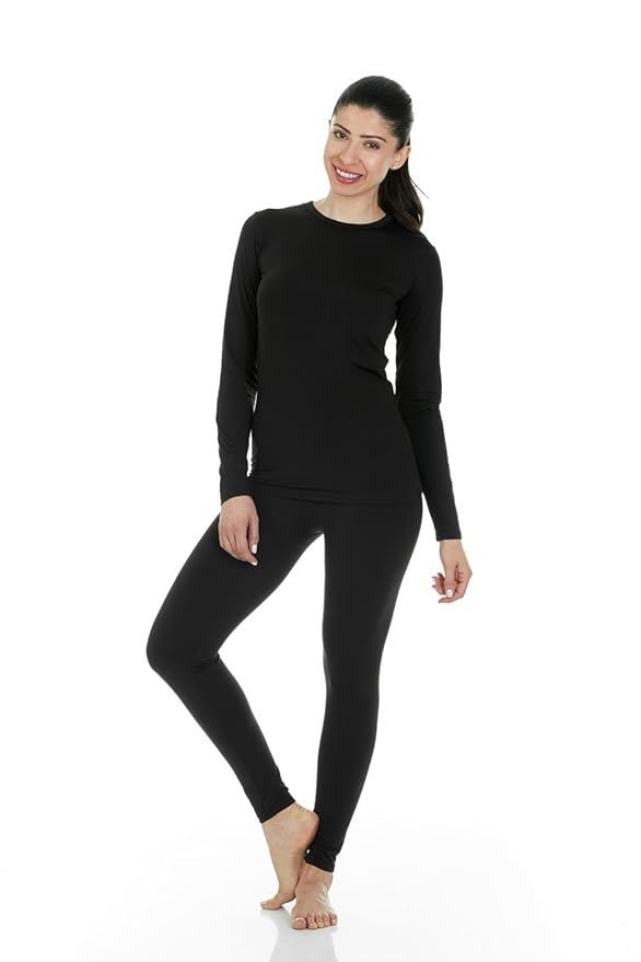 Thermajane Women's Ultra Soft Thermal Underwear Long Johns Set with Fleece Lined | Amazon (US)