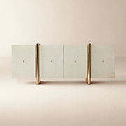 Dorset Lacquered White Linen Credenza + Reviews | CB2 | CB2