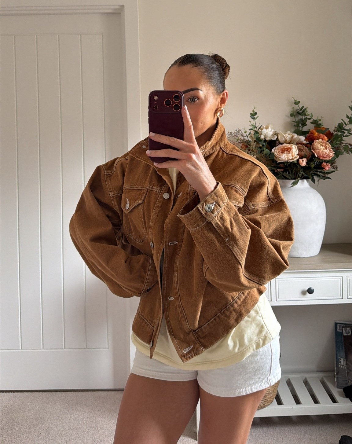 Funnel neck tobacco jacket! ✨

#LTKdresses #LTKspring #LTKjeans