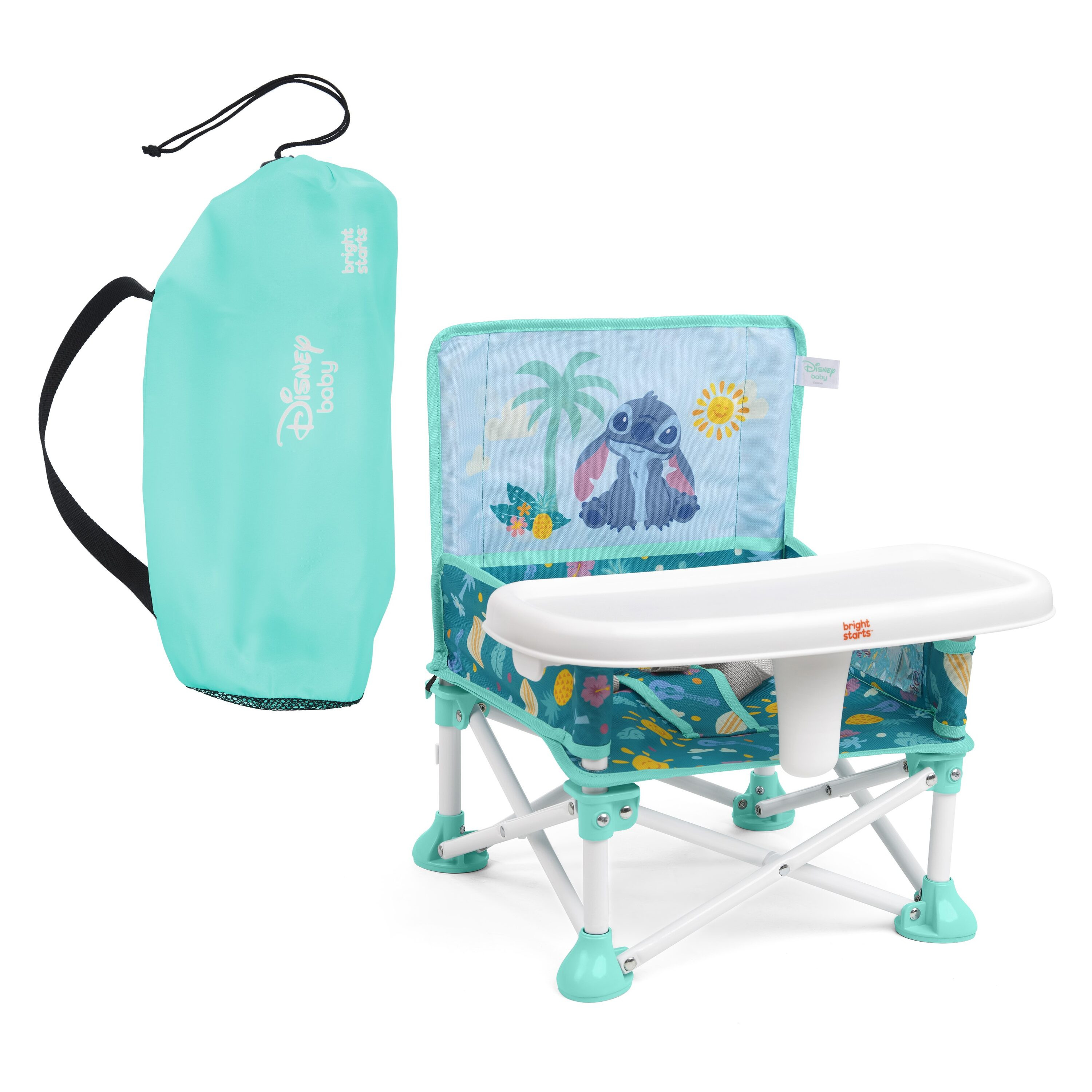 Bright Starts Disney Baby Pop 'N Sit Portable Booster Seat 14.57-in Blue Kids High Chair one_size | 17511 | Lowe's