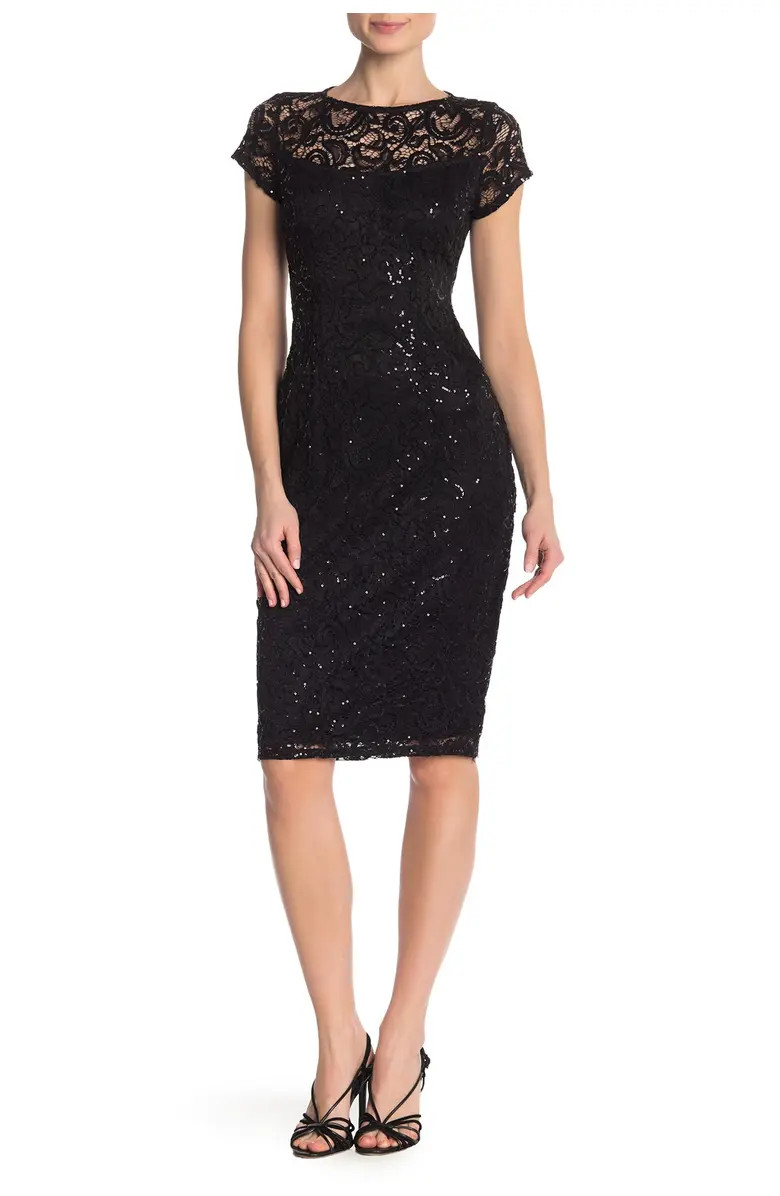 Sequin Lace Cap Sleeve Sheath Dress | Nordstrom Rack