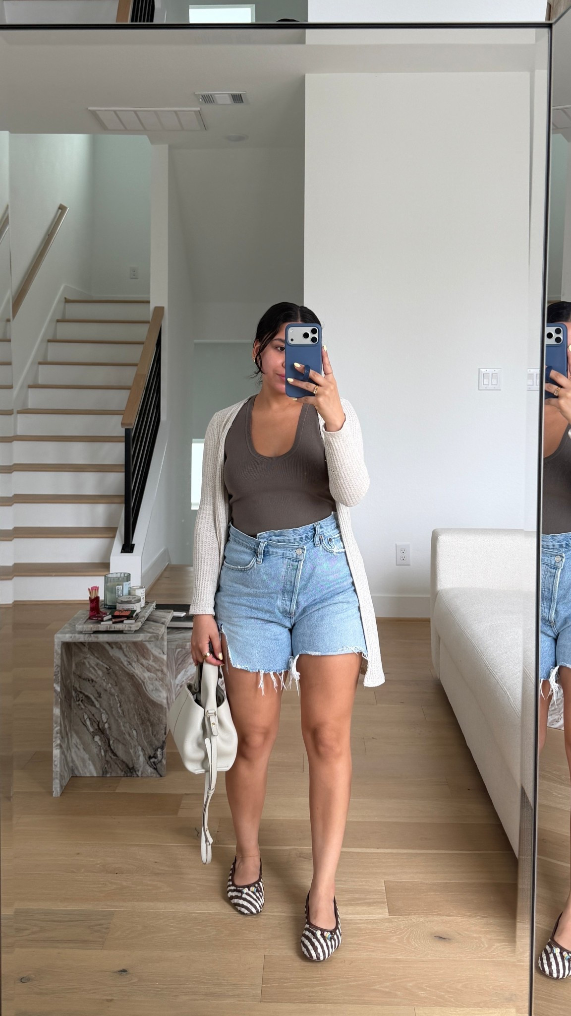 Tank: small
Shorts: old, linked similar 
Flats: 7 
Polene bag 

#LTKdayinmylife #LTKootd #LTKgrwm