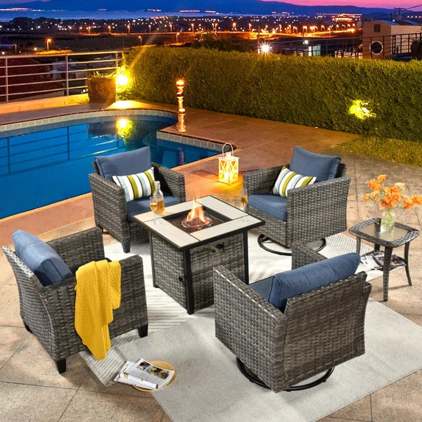 4 - Person Outdoor Seating Group with Cushions | Wayfair North America