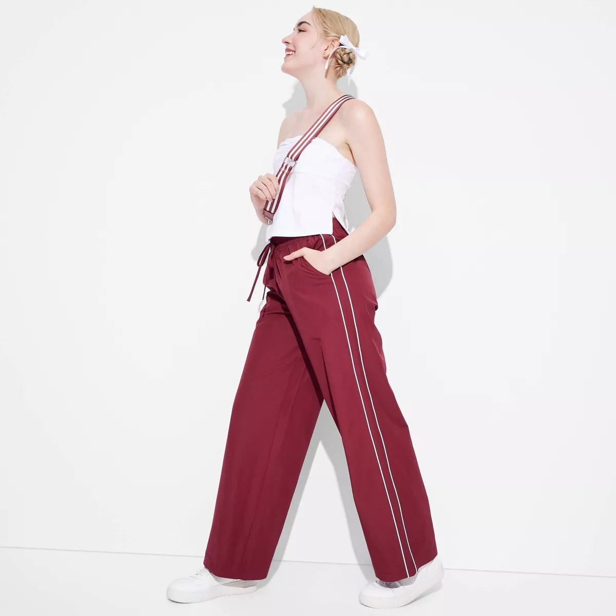 Women's Mid-Rise Wide Leg Track Pants - Wild Fable™ | Target