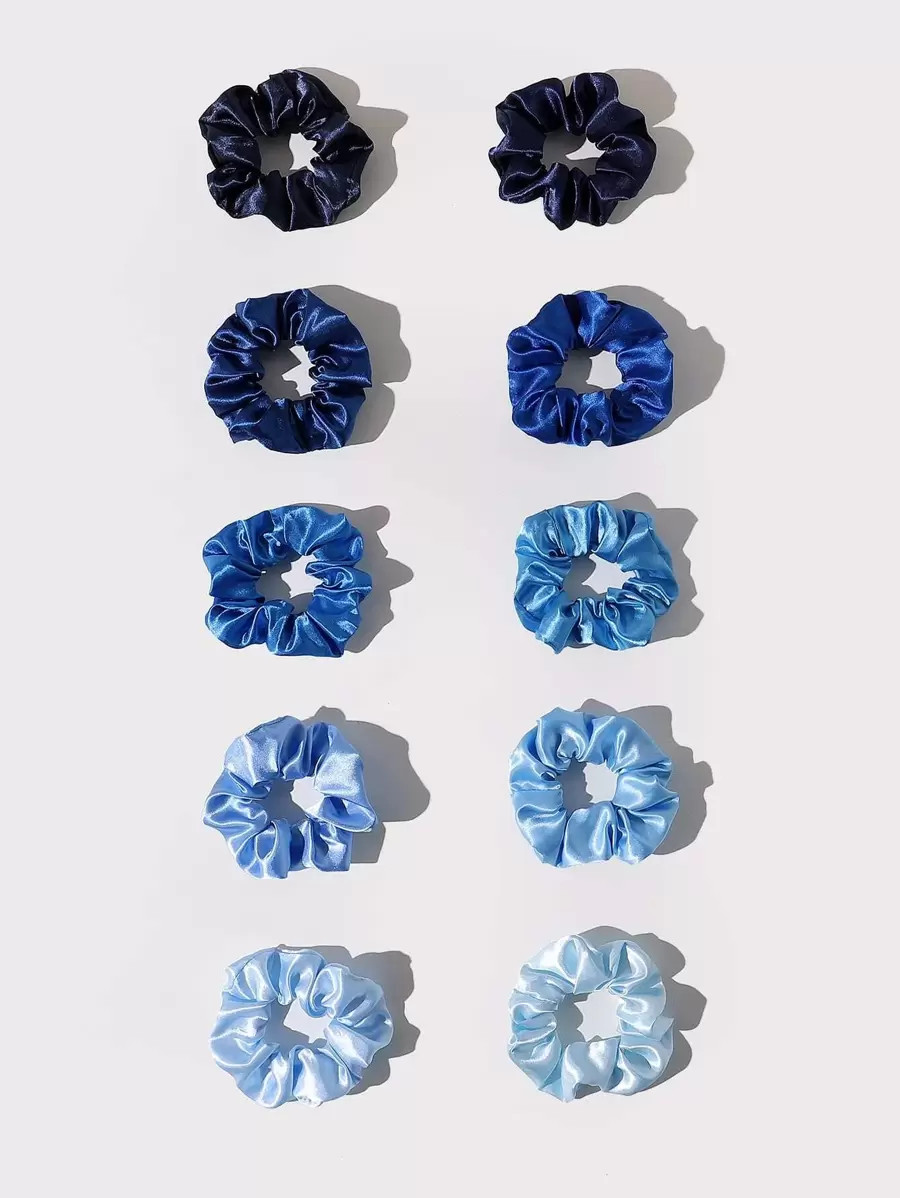 10pcs Plain Satin Scrunchies | SHEIN