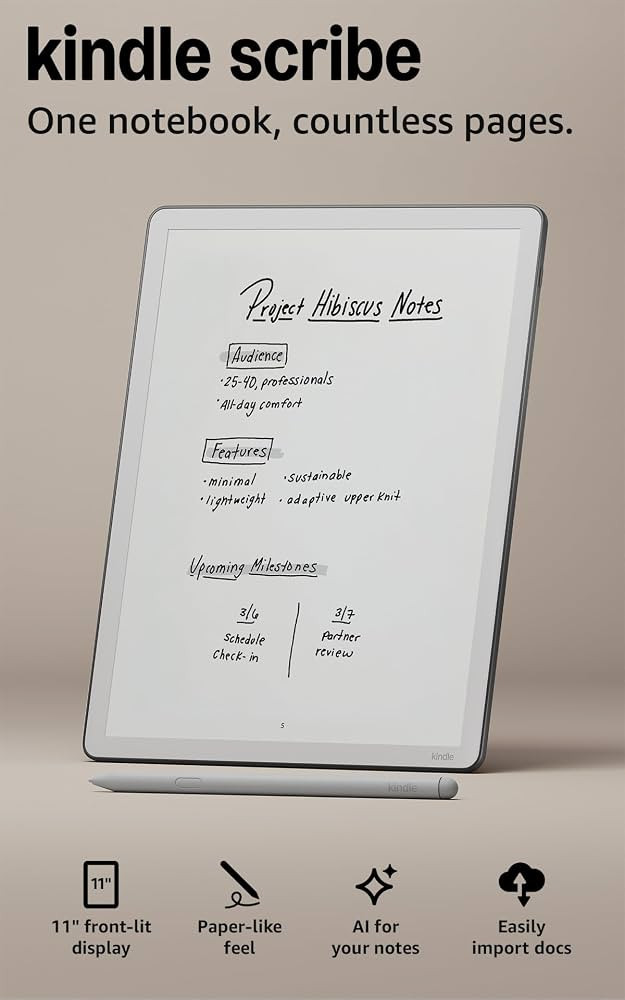 Amazon Kindle Scribe 32GB (newest model) \u2014 11\u201d display with front light, paper-like fee... | Amazon (US)