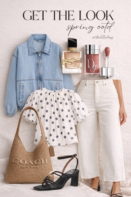 Loving this spring outfit lately 🤍 this denim jacket is one of my favorites — so roomy, comfy, and easy to throw on with anything. Paired it with this polka dot top (such a fun on-trend piece) for a cute spring date night look 🙌

Summer dress. Spring 2026. Jeans. Denim. Spring outfit. spring date night.

#LTKootd #LTKSeasonal