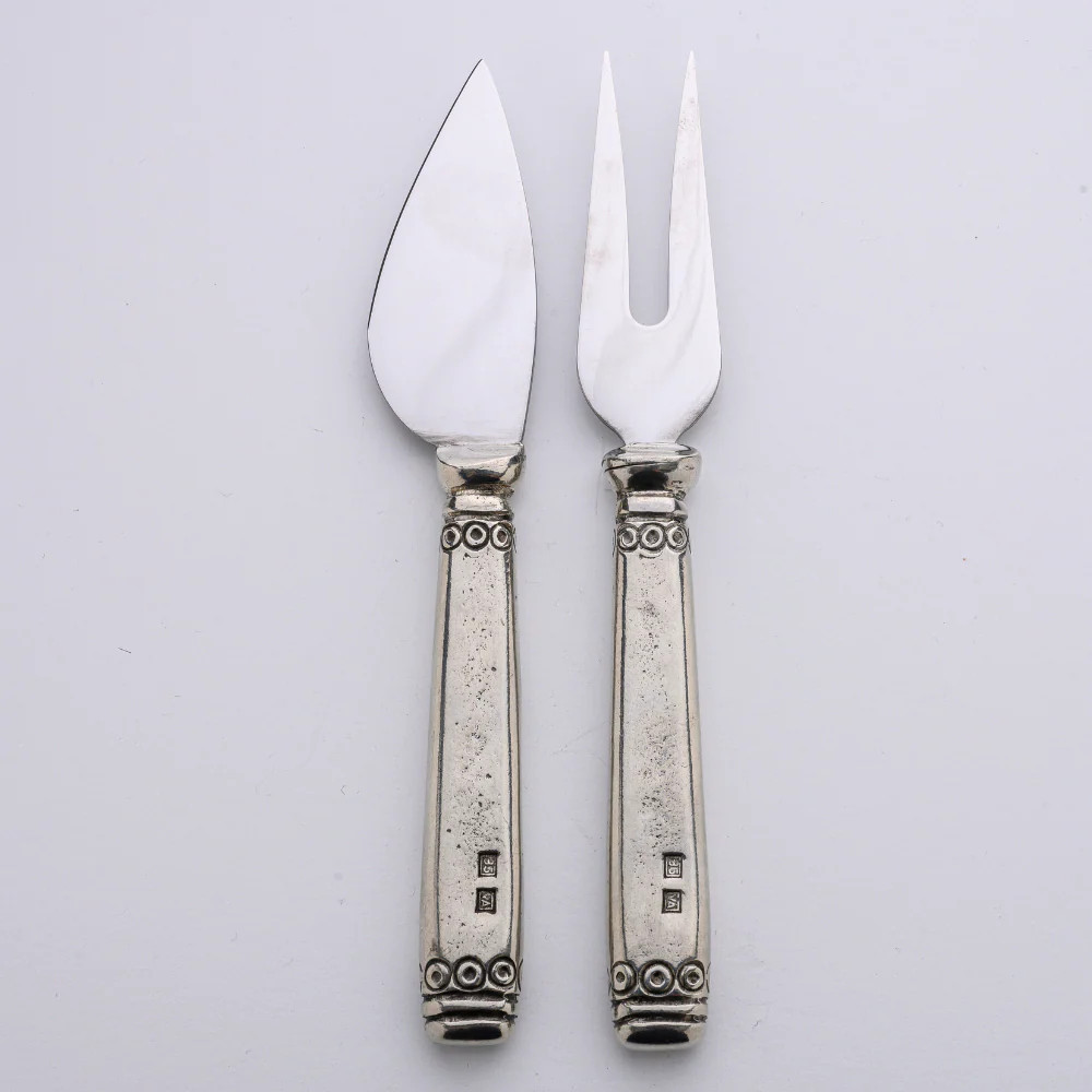 Anna Charcuterie Cheese Set | Handmade Italian Pewter Flatware | Arte Italica | Arte Italica & Crown Linen Designs