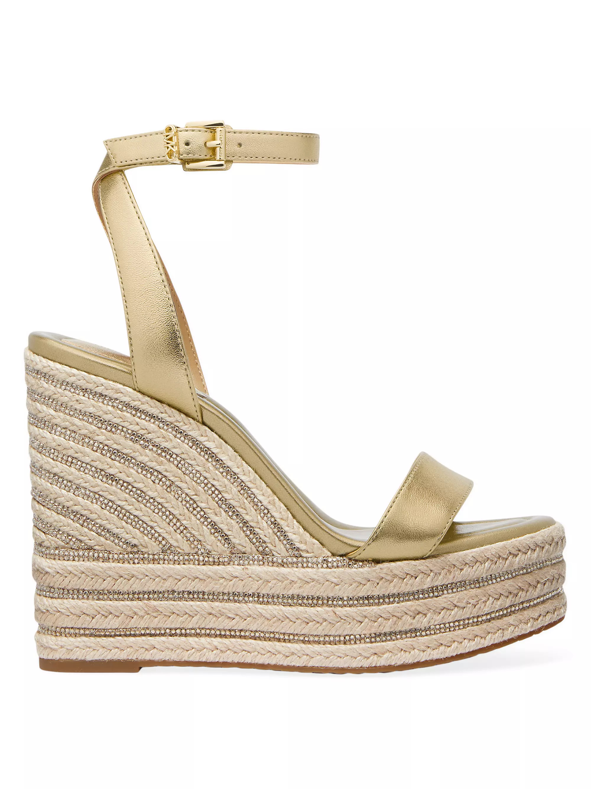 Leighton 130MM Metallic Leather Espadrille Wedge Sandals | Saks Fifth Avenue
