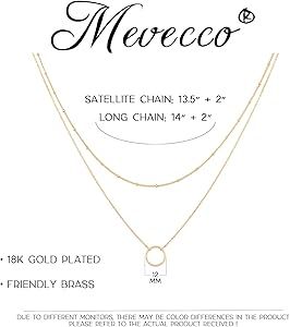 MEVECCO Layered Heart Necklace Pendant Handmade 18k Gold Plated Dainty Gold Choker Arrow Bar Laye... | Amazon (US)