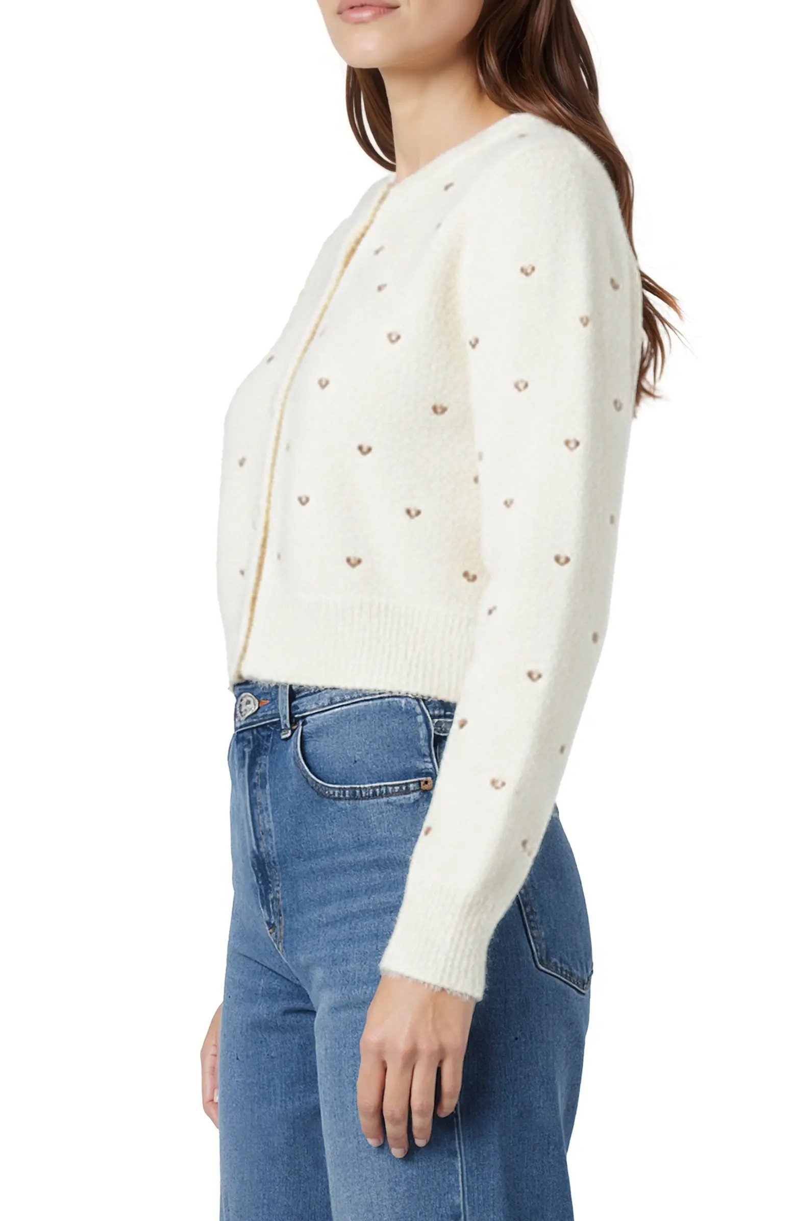 Embroidered Metallic Hearts Cardigan | Nordstrom