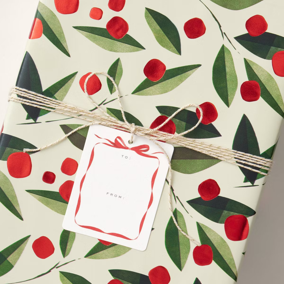 Minted 12ct Ribbon Frame Gift Tags Red/White | Target
