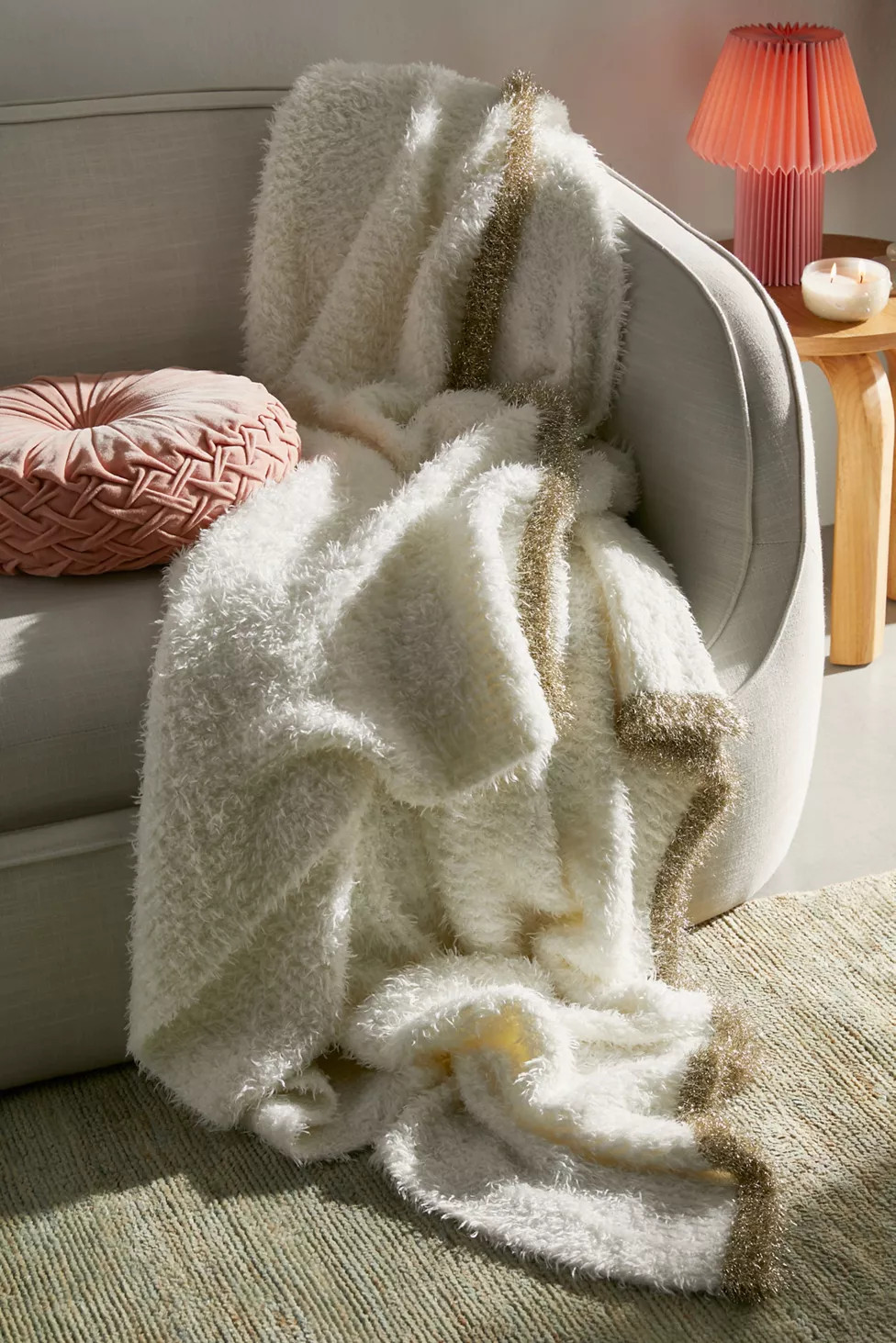 Shaggy Tinsel Throw Blanket | Urban Outfitters (US and RoW)