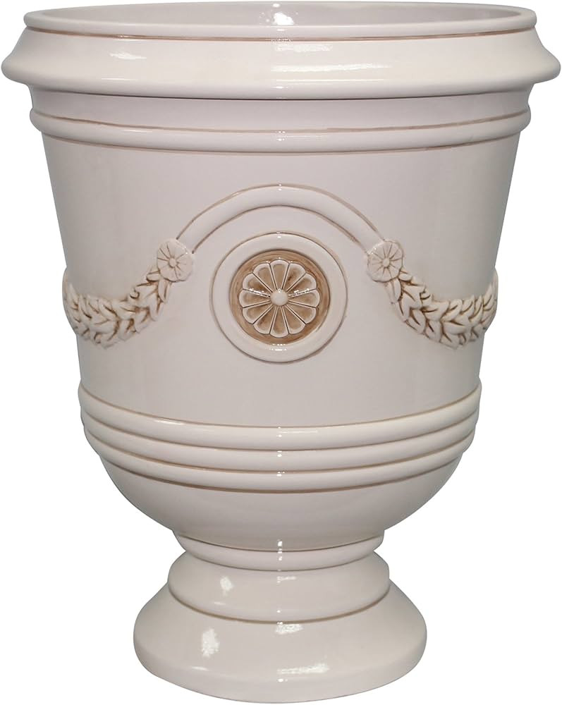 Southern Patio 15" Diameter Porter Urn Planter, Ivory White | Amazon (US)