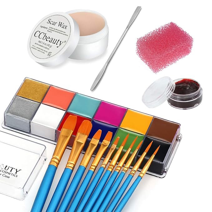 CCbeauty SFX Makeup kit 12 Color Face Body Paint (5.64Oz),Stage Special Effects Halloween Wound S... | Amazon (US)
