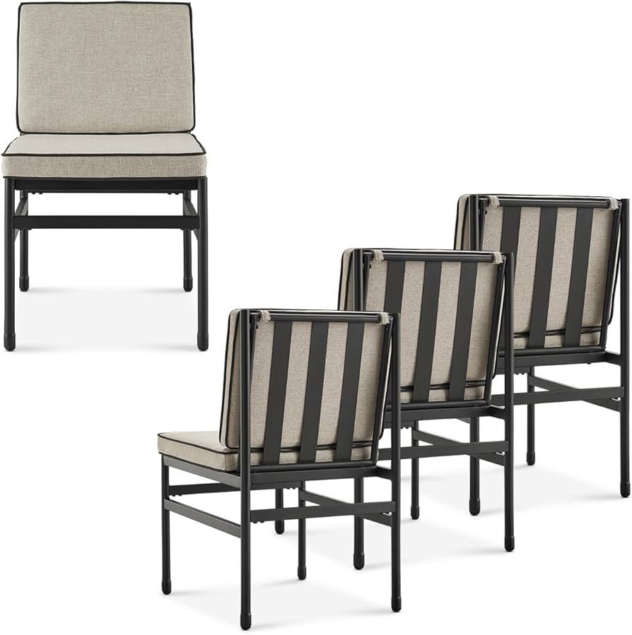 mopio Odelia Patio Chairs Set of 2, Outdoor Chair with Removable Cushions and Rust Free Metal Fra... | Amazon (US)