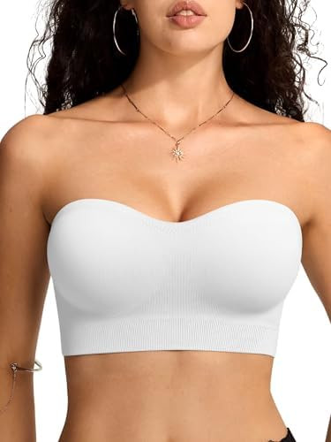 Vertvie Strapless Bras for Women Non-Slip Push Up Wireless Bandeau Bra Seamless Comfort Tube Top ... | Amazon (US)