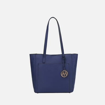 Tote Bag Structured Embossed Panel, Leah | MKF Collection by Mia K - Navy Blue | Target