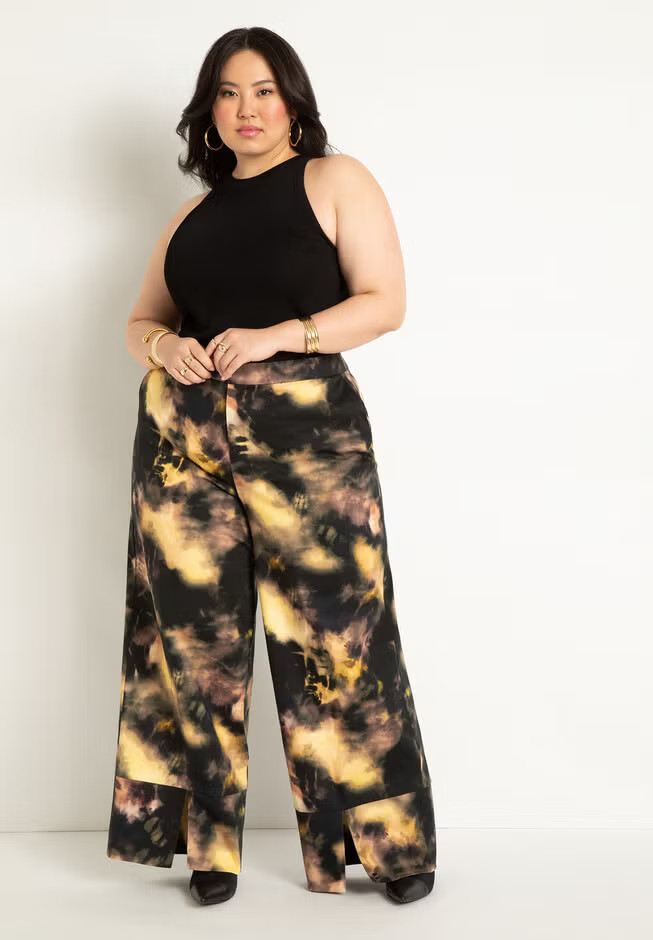 Printed Wide Leg Pant | Eloquii