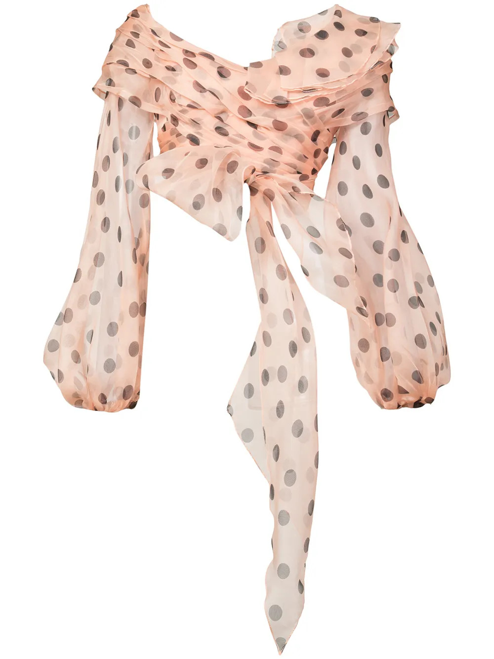 Johanna Ortiz polka-dot crop blouse - Pink & Purple | FarFetch Global