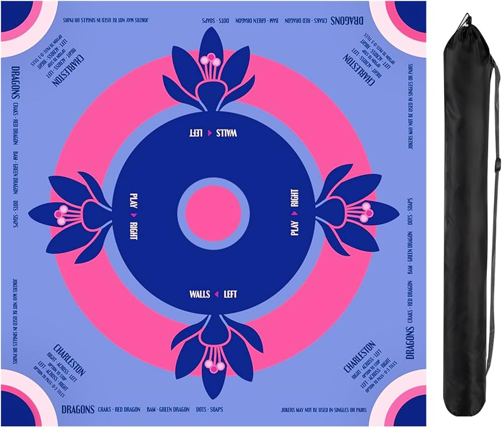 Mahjong Mat - Noise Reduction Non-Slip Neoprene Table Mat with Rules , 31.5"x31.5" Portable Mahjo... | Amazon (US)