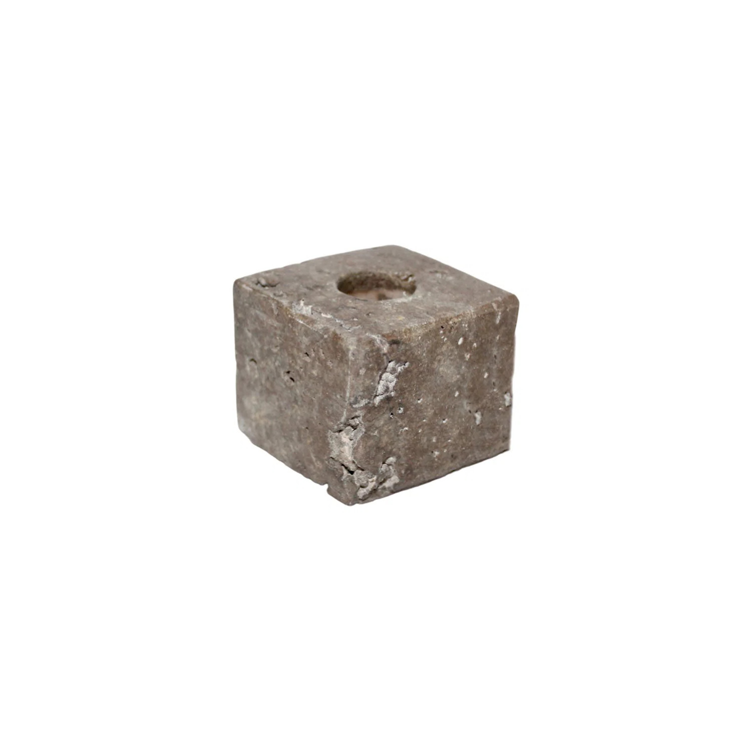 Grey Travertine Streaked Candle Holder Sm. | Wayfair North America