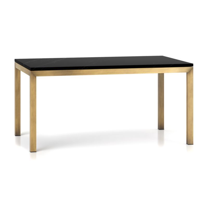 Parsons Black Marble Top/ Brass Base Dining Tables | Crate and Barrel | Crate & Barrel