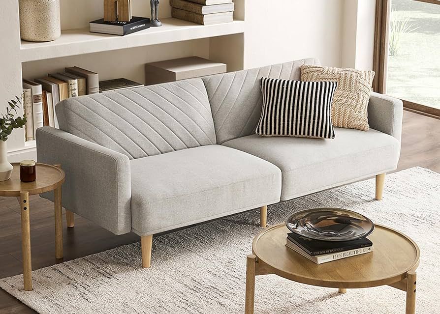 mopio Chloe Futon Sofa Bed, 77.5", Couch, Small Sofa, Sleeper Sofa, Loveseat, Mid Century Modern ... | Amazon (US)