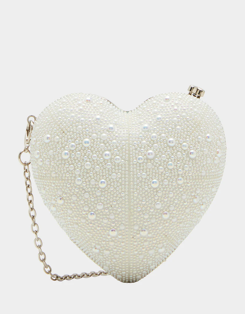 STOLE MY HEART PEARL | Women's Heart-Shaped Crossbody Handbag | Betsey Johnson