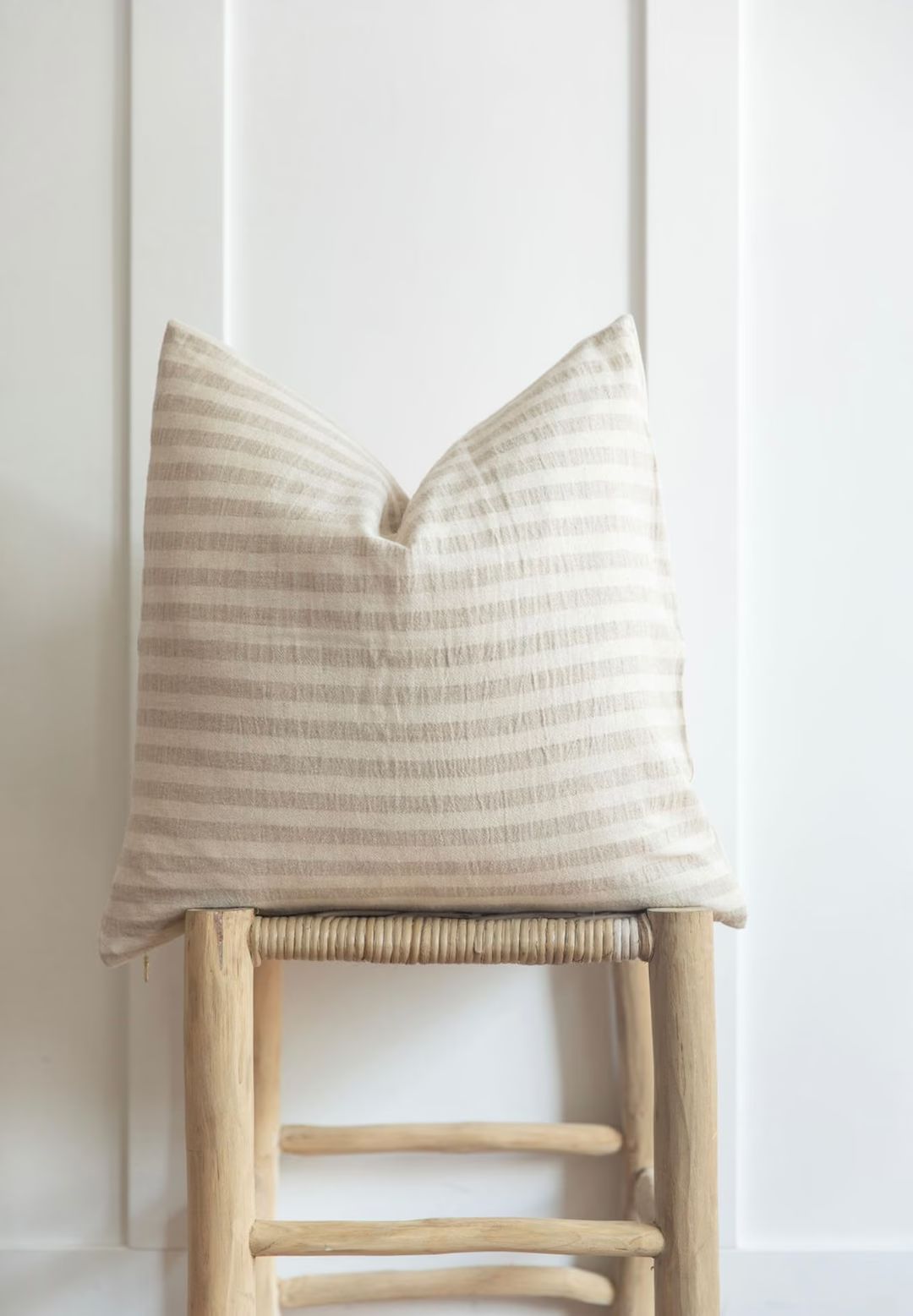 Linen Pillow Cover nomi Stripe Pillow Cream and Tan Stripe High End Pillow Home Decor Decorative ... | Etsy (US)
