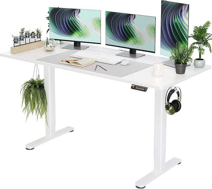 Electric Standing Desk, Adjustable Height Stand up Desk, 55x24 Inches Sit Stand Home Office Desk ... | Amazon (US)