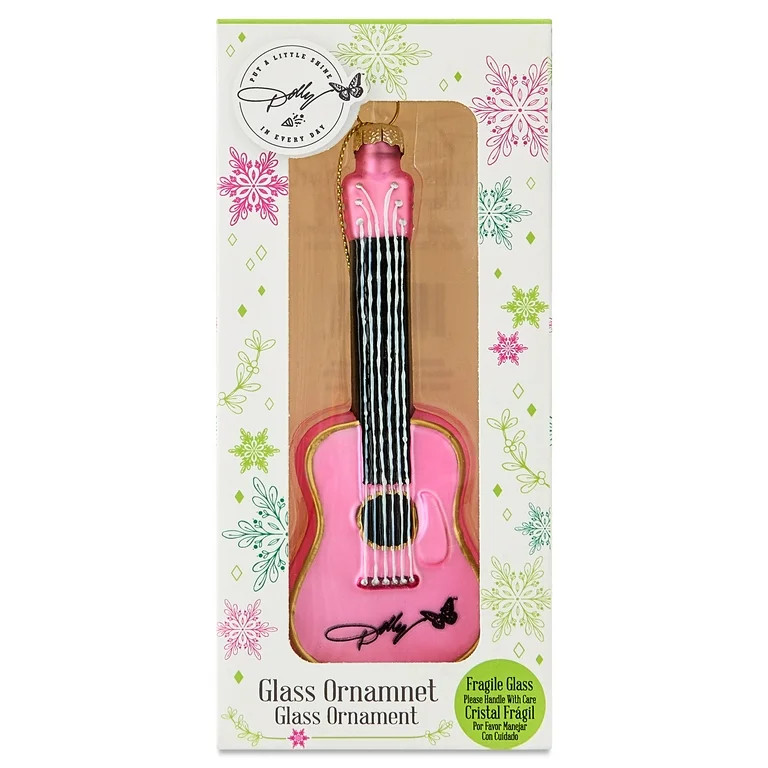 Dolly Parton 80 MM Pink Guitar Holiday Glass Ornament, by Ruz - Walmart.com | Walmart (US)