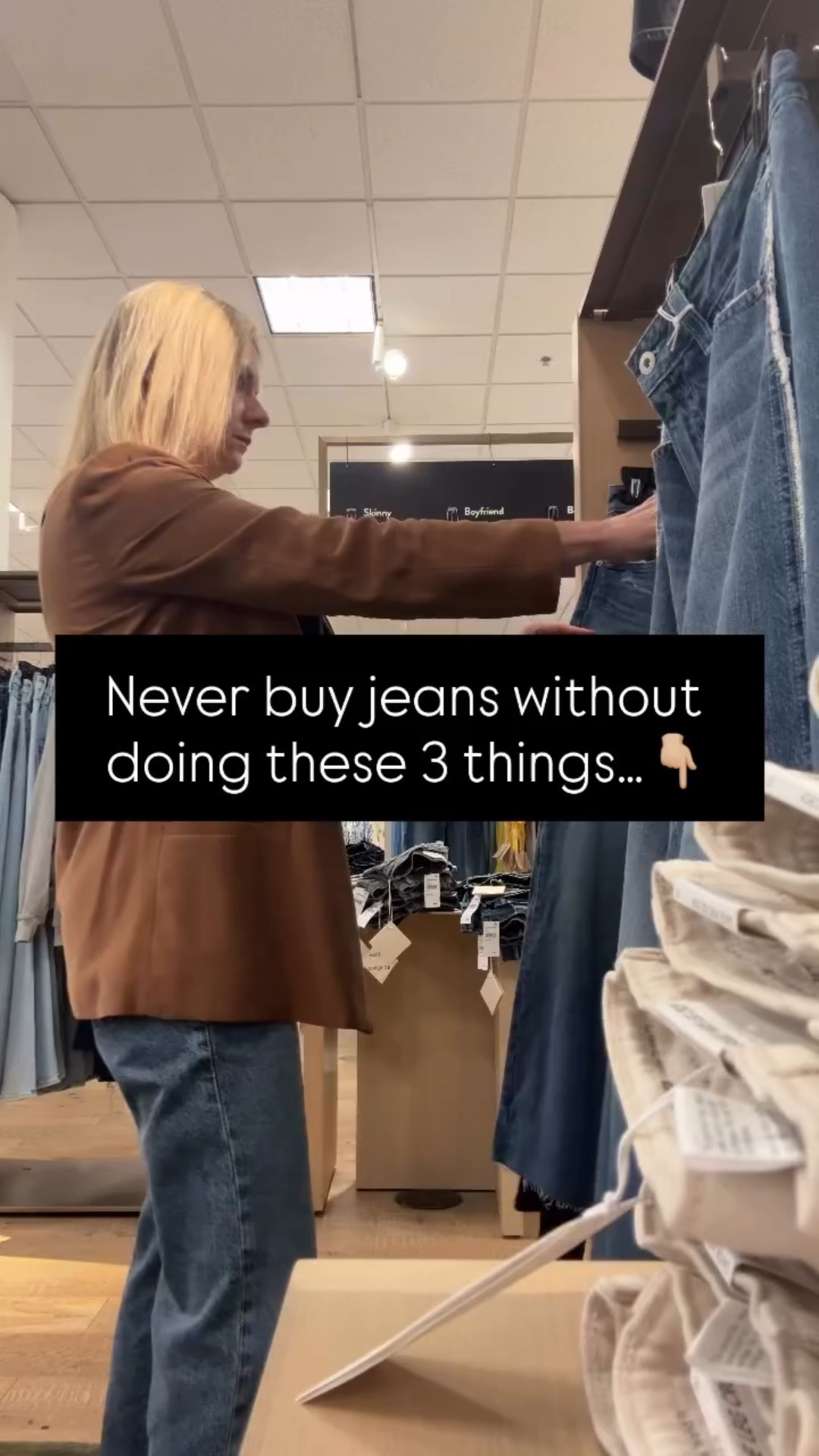 Shopping for jeans can feel like searching for a needle in a haystack 🧵—but it doesn’t have to! Here are the 3 things I always tell my clients before they start their search: 

1️⃣ Know your rise: High-rise? Mid-rise? Find the one that flatters your proportions. 

2️⃣ Focus on the fit at the waist and hips: A tailor can handle the rest, but these areas need to feel comfortable and supportive. 

3️⃣ Check the stretch: A good denim blend should have enough stretch to move with you but enough structure to hold its shape. 

Once you follow these, you’ll be well on your way to finding jeans that feel like they were made just for you! 💙 

Ready to ditch the guesswork? Let’s chat about personal shopping and styling services to make denim shopping effortless. 

#NeverBuyJeansWithoutThis #DenimStyleMadeEasy #StyleConfidence #PersonalStyling #nashvillestyle #nashvillestylist #personalstylist